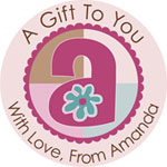 Name Doodles - Large Round Gift Stickers (Flower Child)